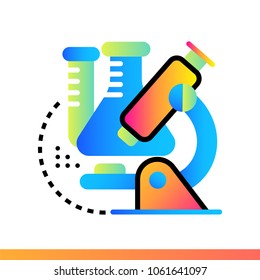 Flat gradient icon Chemistry. Online education, e-learning. Suitable for print, interface, web, presentation