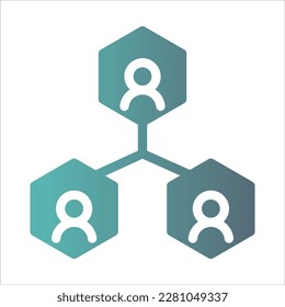 Flat Gradient Icon Logo Ilustration Vektor Isolate, Networking and Technology Icon - Set.Suitable for web Design,Logo,App