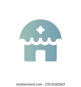 Ilustración del logotipo del icono de gradiente plano Vektor Isolate,Icono del hospital y de la salud - Set.Adecuado para el diseño web, logotipo,aplicación