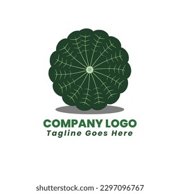 flat gradient logotype vector leaf and dark green color inside