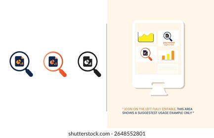 Ícone de documento plano, gradiente e monocromático - ideal para relatórios, análises, painéis e resumos de negócios. 
