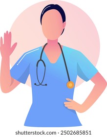Flat Gradient Nurse or Dokter Design