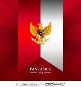 Flat gradient pancasila day template