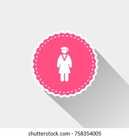 flat graduate man icon