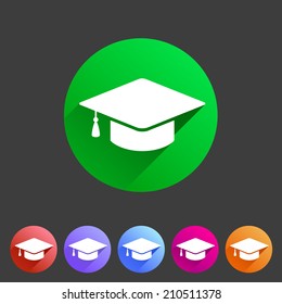 Flat graduation cap icon