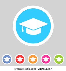 Flat graduation cap icon