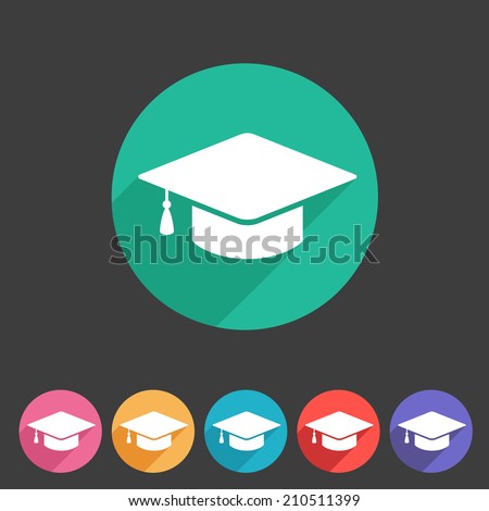 Flat graduation cap icon