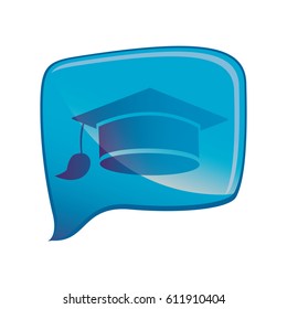 flat graduation cap icon education, vector illustration design