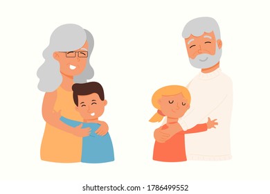 Flat Grandparents Day Vector Illustration