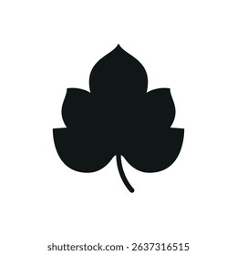 Flat grape leaves icon, ideal for nature, vineyard, culinary, herbal, or botanical-themed designs.