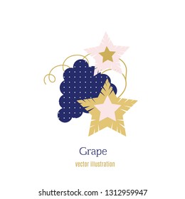 Flat grape vector icon illustration isolated on white background.Grape icon eps. 