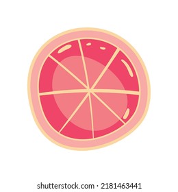 diseño de pomelo plano sobre blanco