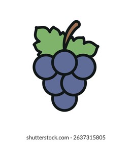 Flat grapefruit icon, fresh and juicy, ideal for health, food, diet, or citrus-themed designs.