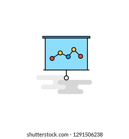 Flat Graph chart  Icon. Vector