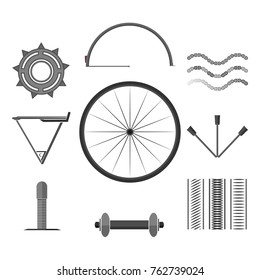 flat graphic bicycle wheel, vector