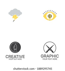 Colección de logotipos de diseñadores gráficos planos