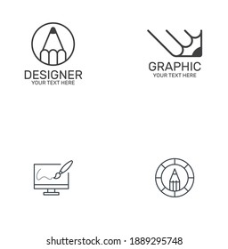 Flat Graphic Designer Logo Collection