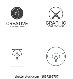 Colección de logotipos de diseñadores gráficos planos