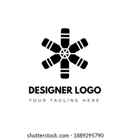 Flat graphic designer logo collection