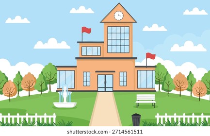 Fondo plano de la escuela gráfica para Illustrator