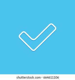 Flat graphics icon tick. Check mark, tick, yes, vote icon.