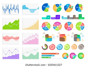 Flat Graphics Volumetric Diagrams Curves Bars Stock Vector (Royalty ...