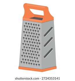 The flat grater icon is highlighted on a white background. Vector illustration.