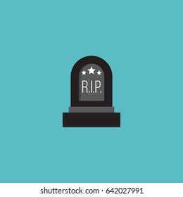 Flat Grave Element. Vector Illustration Of Flat Tomb Isolated On Clean Background. Can Be Used As Grave, Tomb And Rip Symbols.