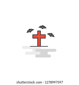 Flat Grave Icon. Vector