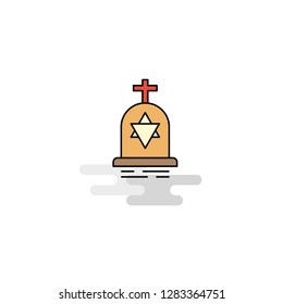 Flat Grave Icon. Vector