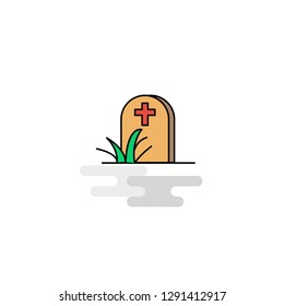 Flat Grave Icon. Vector
