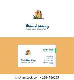 Flat Grave Logo and Visiting Card Template. Busienss Concept Logo Design