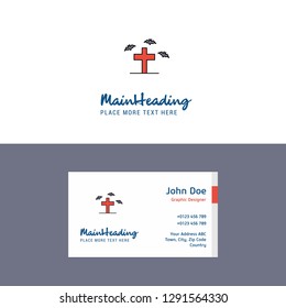 Flat Grave Logo and Visiting Card Template. Busienss Concept Logo Design
