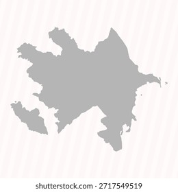 Flat Gray Azerbaijan Map Banner Background