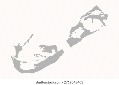 Flat Gray Bermuda Map Banner Background