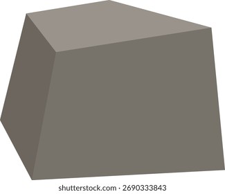 Flat gray boulder illustration in minimal style, representing natural desert rock formations and geological landscape concepts.
