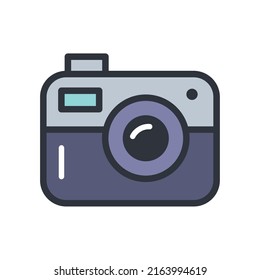 flat gray camera design over white