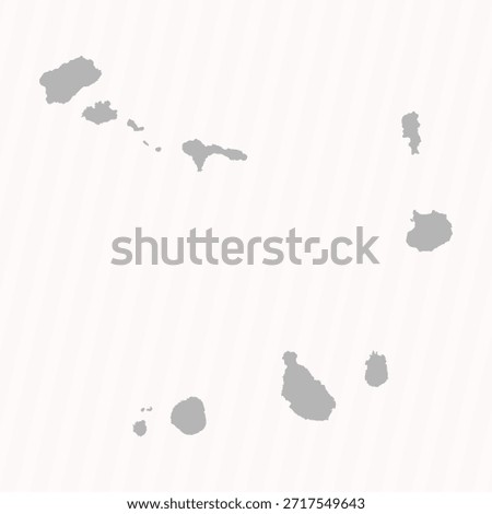 Flat Gray Cape Verde Map Banner Background