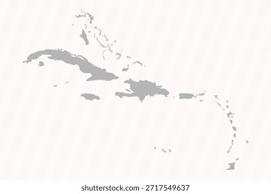 Flat Gray Caribbean Map Banner Background