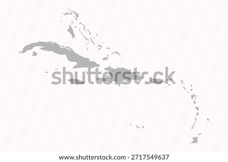 Flat Gray Caribbean Map Banner Background