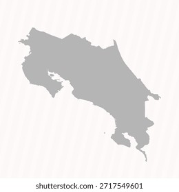 Flat Gray Costa Rica Map Banner Background