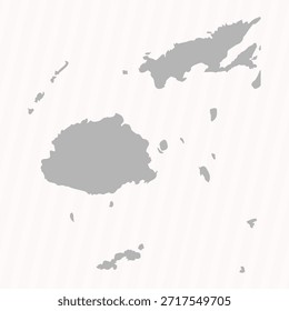 Flachgrauer Fiji-Kartenbanner-Hintergrund