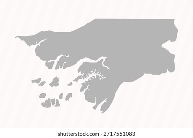 Fondo de Anuncio de mapa de Guinea Bissau gris plano