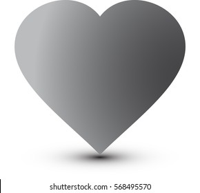flat gray heart