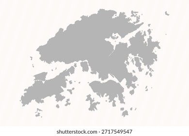 Fondo de Anuncio de mapa de Hong Kong gris plano