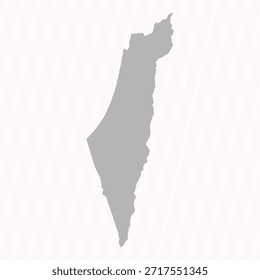 Flat Gray Israel Map Banner Background