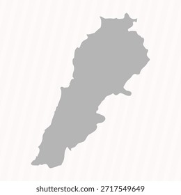 Fondo de Anuncio de mapa de Líbano gris plano