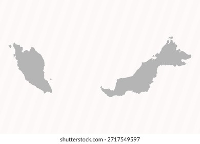 Flat Gray Malaysia Map Banner Background