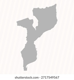 Flat Gray Mozambique Map Banner Background
