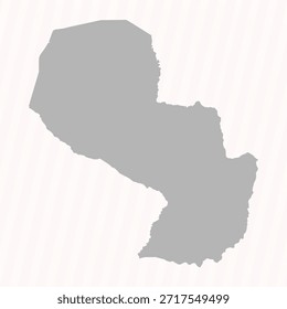 Flat Gray Paraguay Map Banner Background